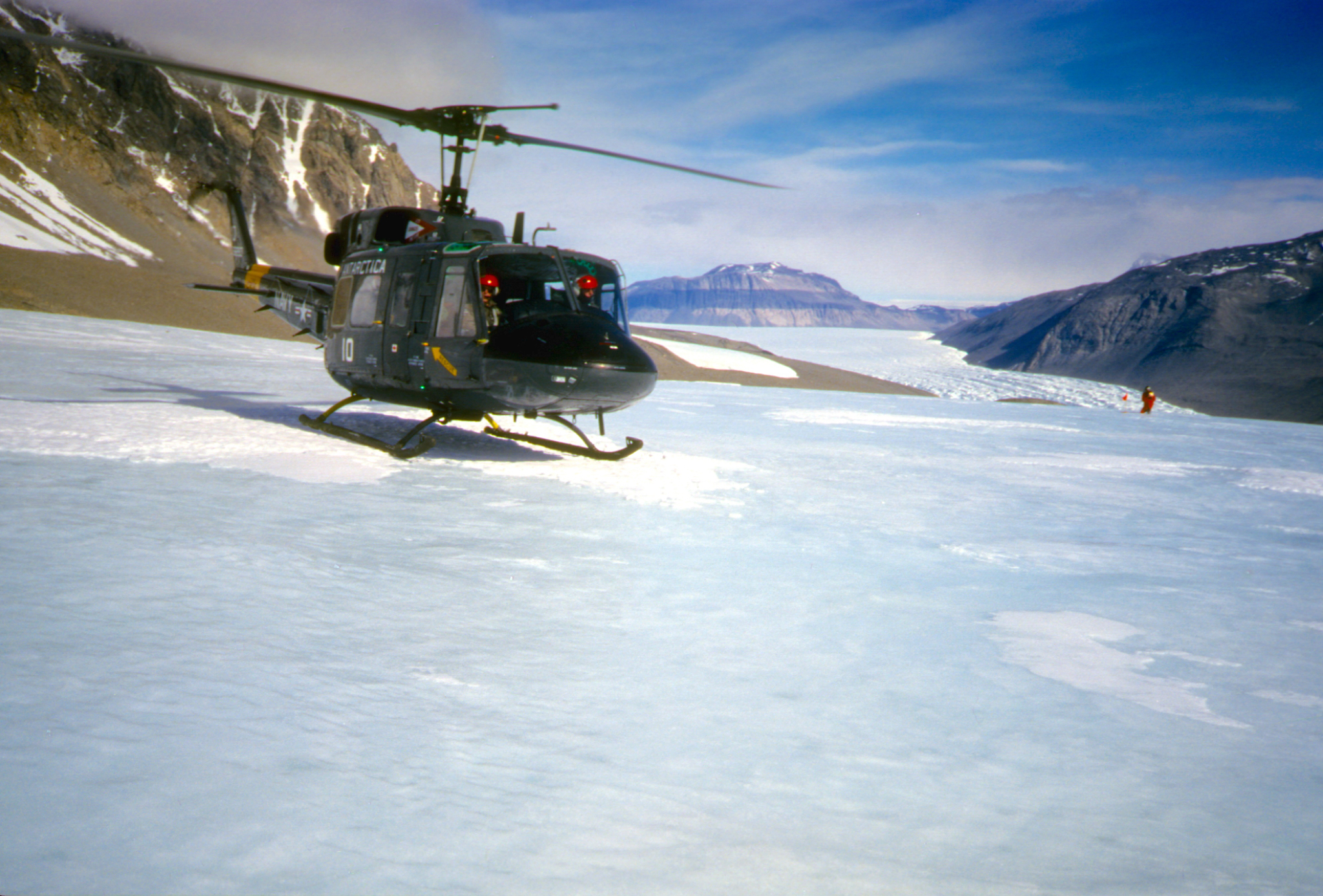 Helo waiting to take us from the glacier back to camp